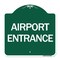 Signmission Designer Series Sign-Airport Entrance, Green & White Aluminum Sign, 18" H, GW-1818-24460 A-DES-GW-1818-24460 - alternate 1